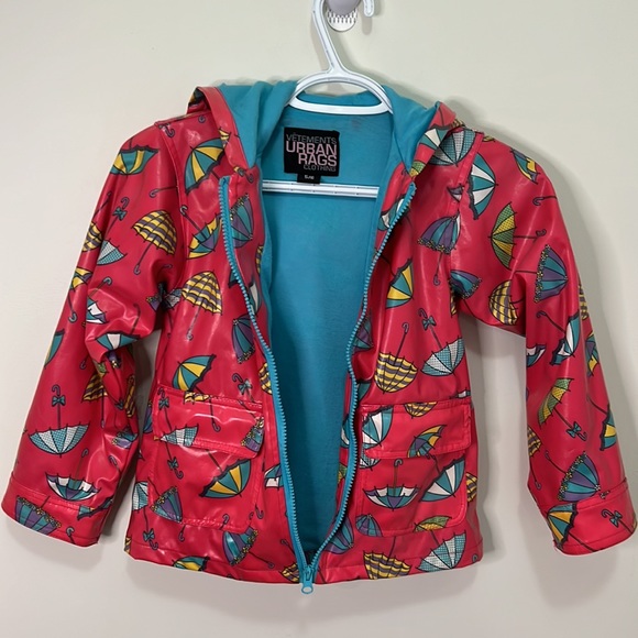 Urban Rags Kids Lined Rain Jacket Hoodie Size 5/6 - Picture 9 of 10
